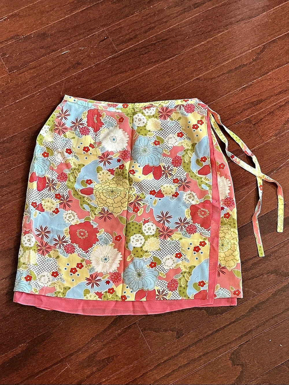 Muse Floral Wrap Mini Skirt in Pink & Blue Size 6
